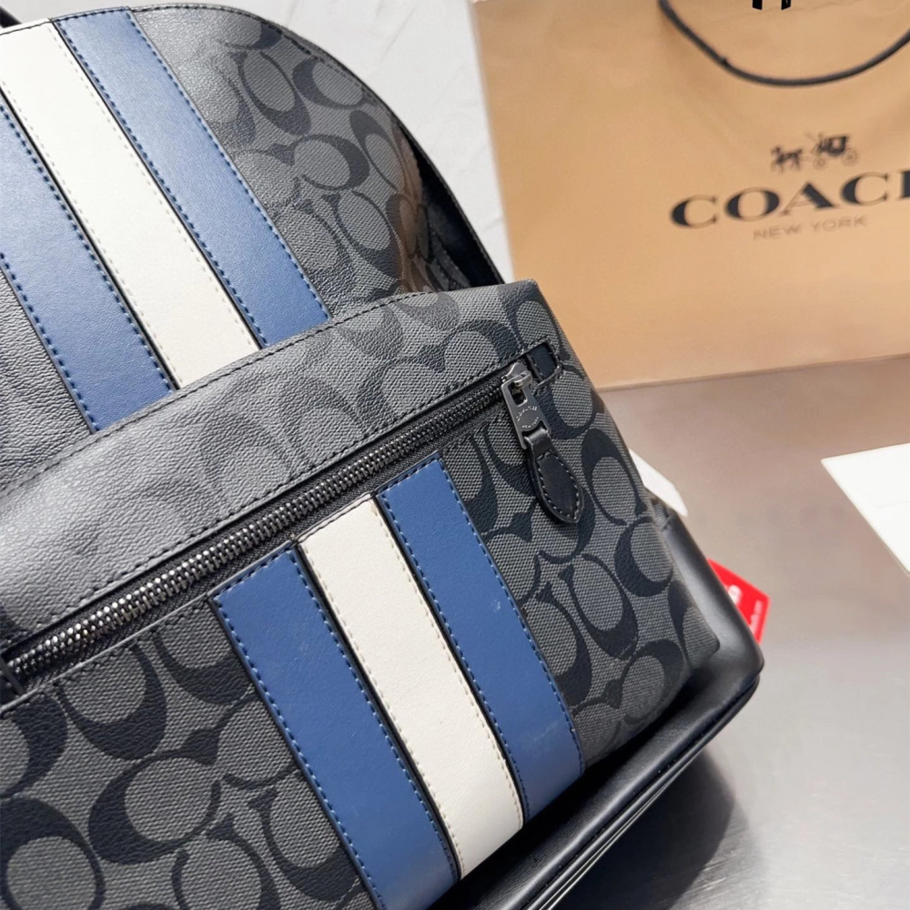 Coach雙肩包 蔻馳包包 男生雙肩後背包 大容量多隔層電腦包 筆電背包 商務通勤包 運動包 旅行包 學生書包 經典老花-細節圖8