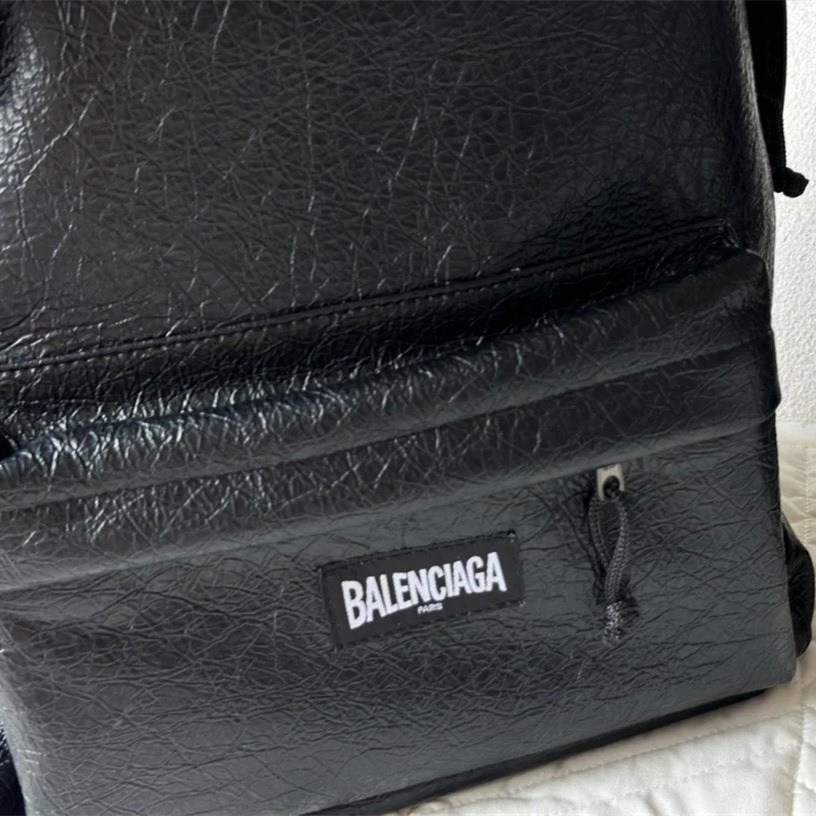 BALENCIAGA巴黎世家雙肩包 EXPLORER男生背包 黑色皮質包包 牛皮包包 大容量多隔層電腦包 筆電背包 旅行-細節圖8