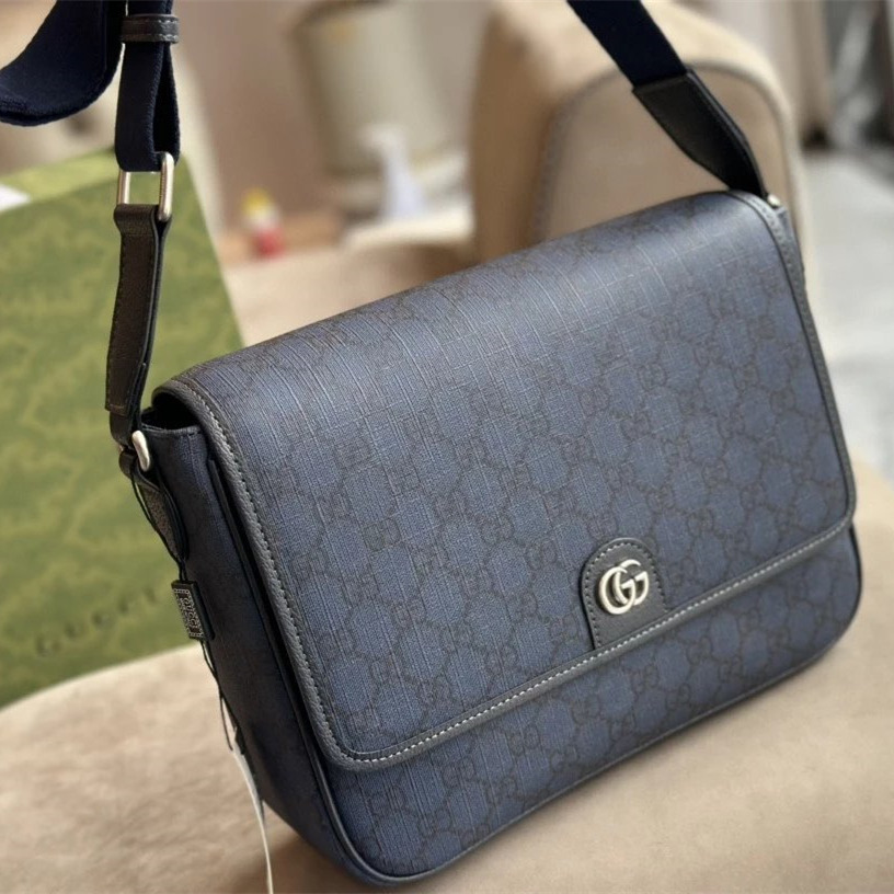Gucci古馳包包 男生包包 Ophidia系列中號翻蓋郵差包 信封包 經典老花單肩包 側背包 斜背包 通勤休閒包 小方-細節圖3