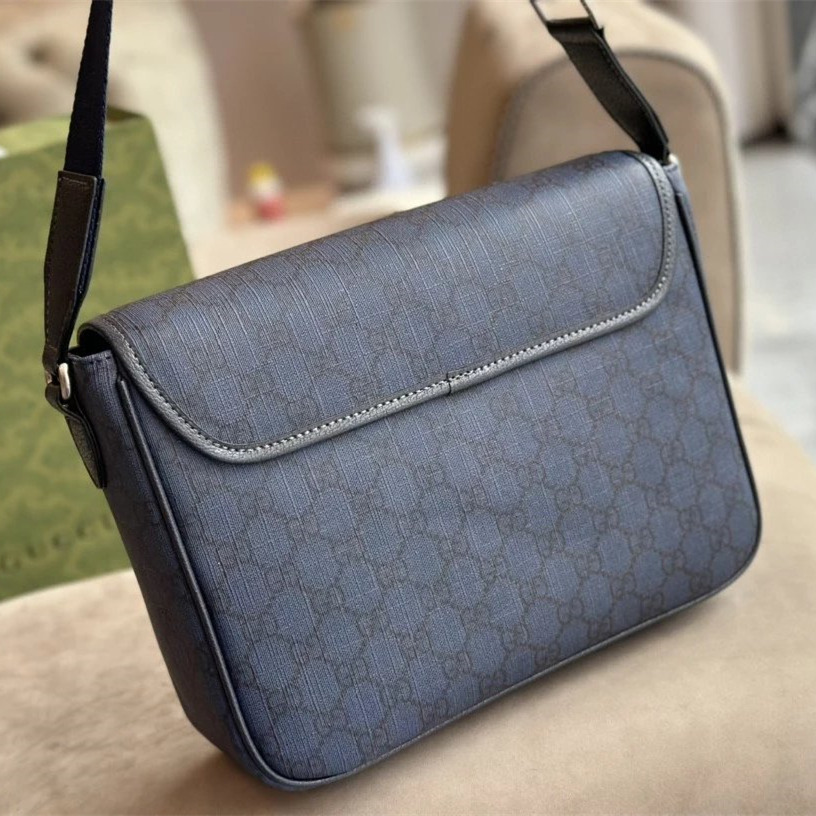 Gucci古馳包包 男生包包 Ophidia系列中號翻蓋郵差包 信封包 經典老花單肩包 側背包 斜背包 通勤休閒包 小方-細節圖4