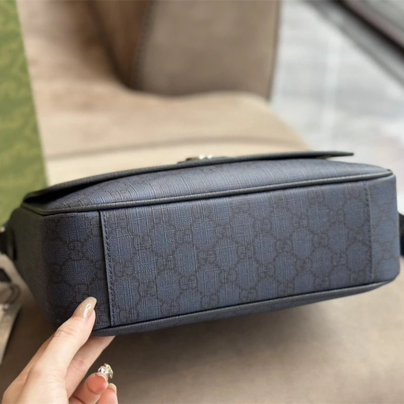 Gucci古馳包包 男生包包 Ophidia系列中號翻蓋郵差包 信封包 經典老花單肩包 側背包 斜背包 通勤休閒包 小方-細節圖6