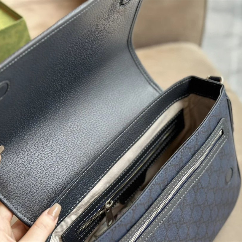 Gucci古馳包包 男生包包 Ophidia系列中號翻蓋郵差包 信封包 經典老花單肩包 側背包 斜背包 通勤休閒包 小方-細節圖9