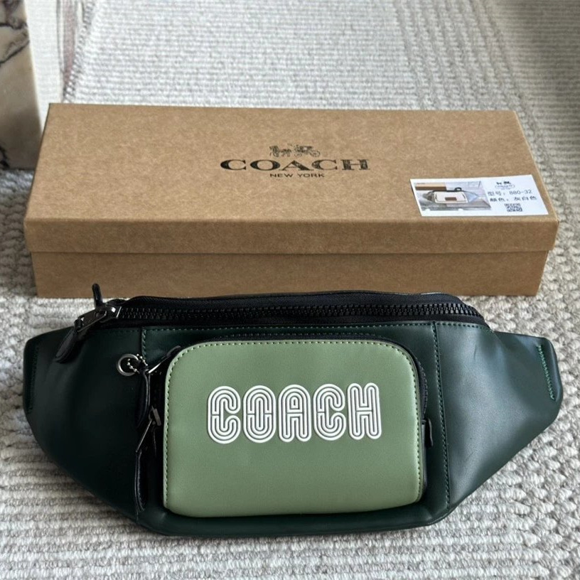 Coach蔻馳胸包 經典老花拼色腰包 男生胸包 男女通用情侶背包 TRACK腰包 單肩包 側背包 斜背包 休閒包 運動旅-細節圖7