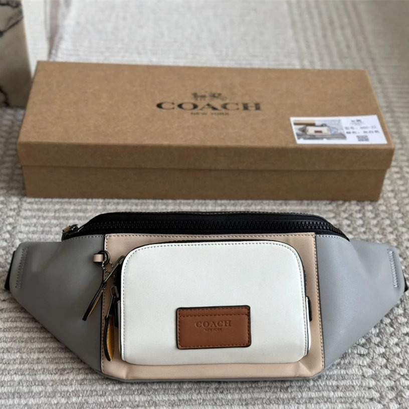 Coach蔻馳胸包 經典老花拼色腰包 男生胸包 男女通用情侶背包 TRACK腰包 單肩包 側背包 斜背包 休閒包 運動旅-規格圖11