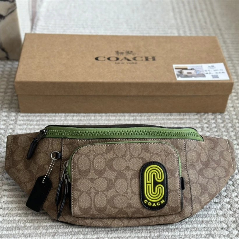 Coach蔻馳胸包 經典老花拼色腰包 男生胸包 男女通用情侶背包 TRACK腰包 單肩包 側背包 斜背包 休閒包 運動旅-規格圖11