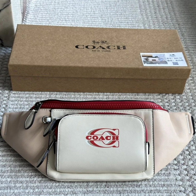 Coach蔻馳胸包 經典老花拼色腰包 男生胸包 男女通用情侶背包 TRACK腰包 單肩包 側背包 斜背包 休閒包 運動旅-規格圖11