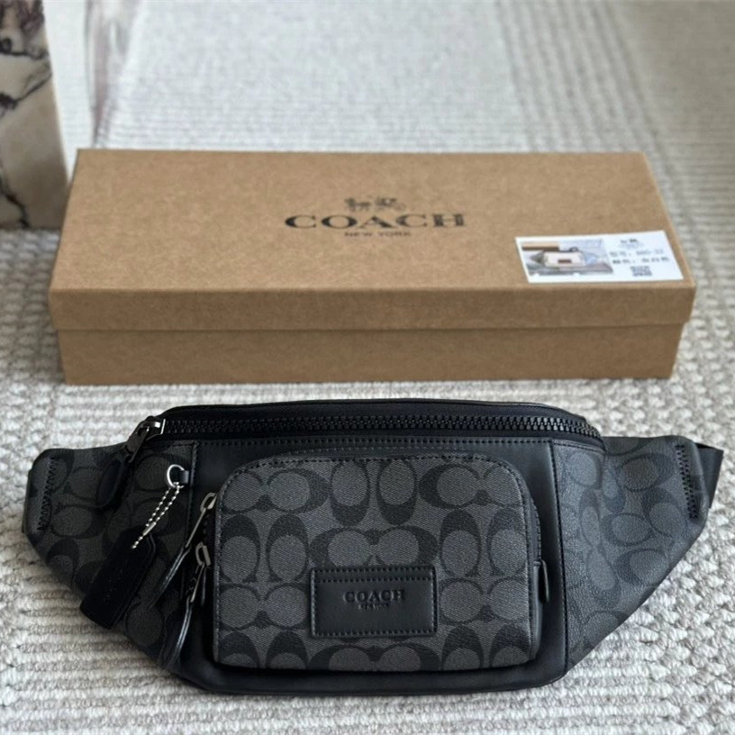 Coach蔻馳胸包 經典老花拼色腰包 男生胸包 男女通用情侶背包 TRACK腰包 單肩包 側背包 斜背包 休閒包 運動旅-規格圖11