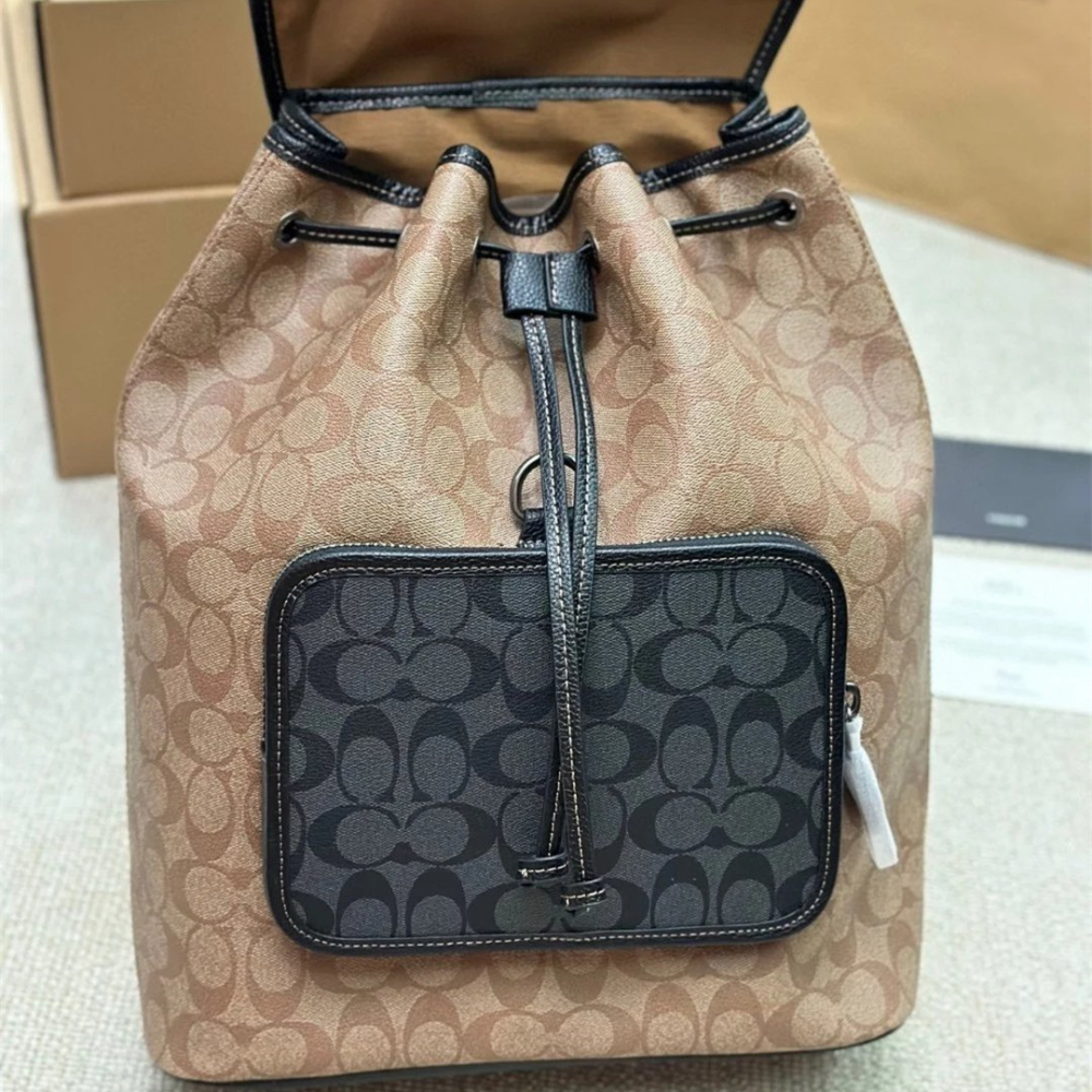 Coach蔻馳雙肩包 Sullivan男生雙肩後背包 女生背包 男女通用款情侶背包 大容量翻蓋抽繩包 學生書包 商務通勤-細節圖5