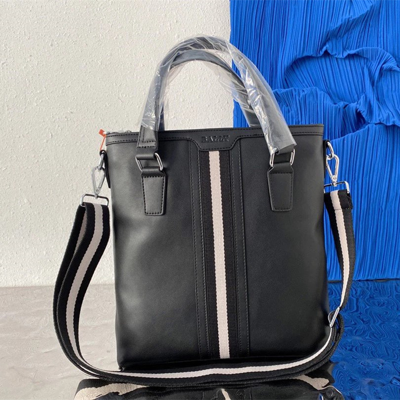 Bally巴利包包 男生背包 單肩包 側背包 斜背包 大容量背包男 商務出差公事包 旅行包 黑色牛皮背包 真皮包包男 電-細節圖3