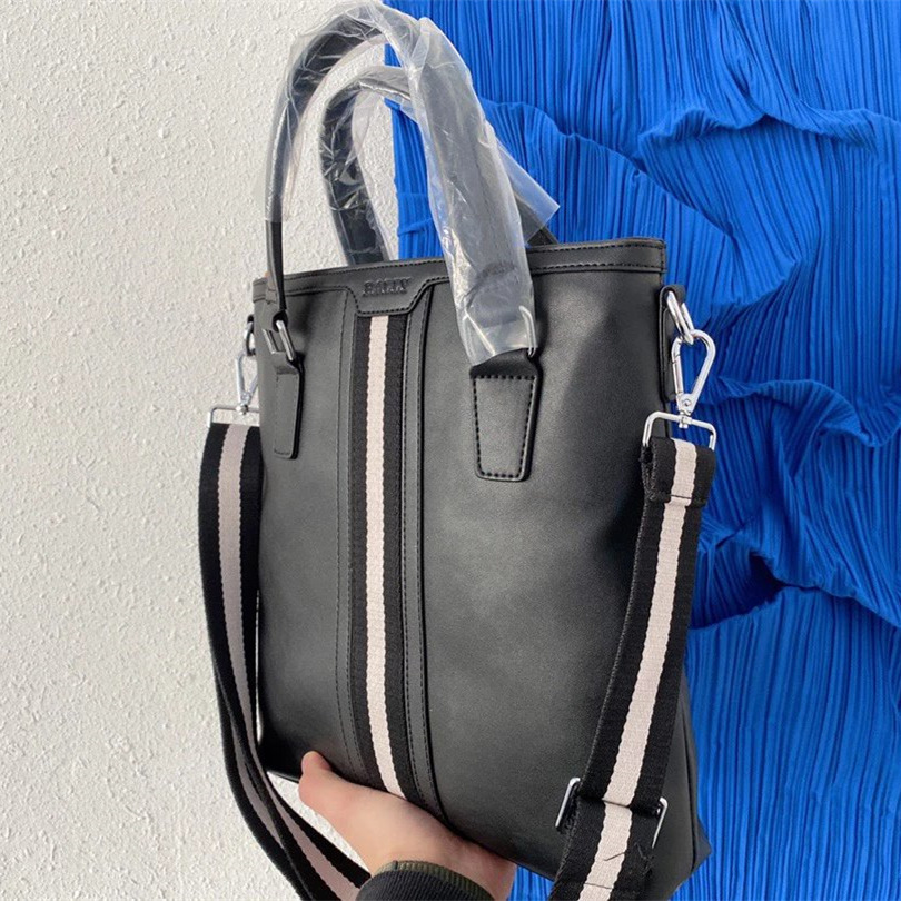 Bally巴利包包 男生背包 單肩包 側背包 斜背包 大容量背包男 商務出差公事包 旅行包 黑色牛皮背包 真皮包包男 電-細節圖5