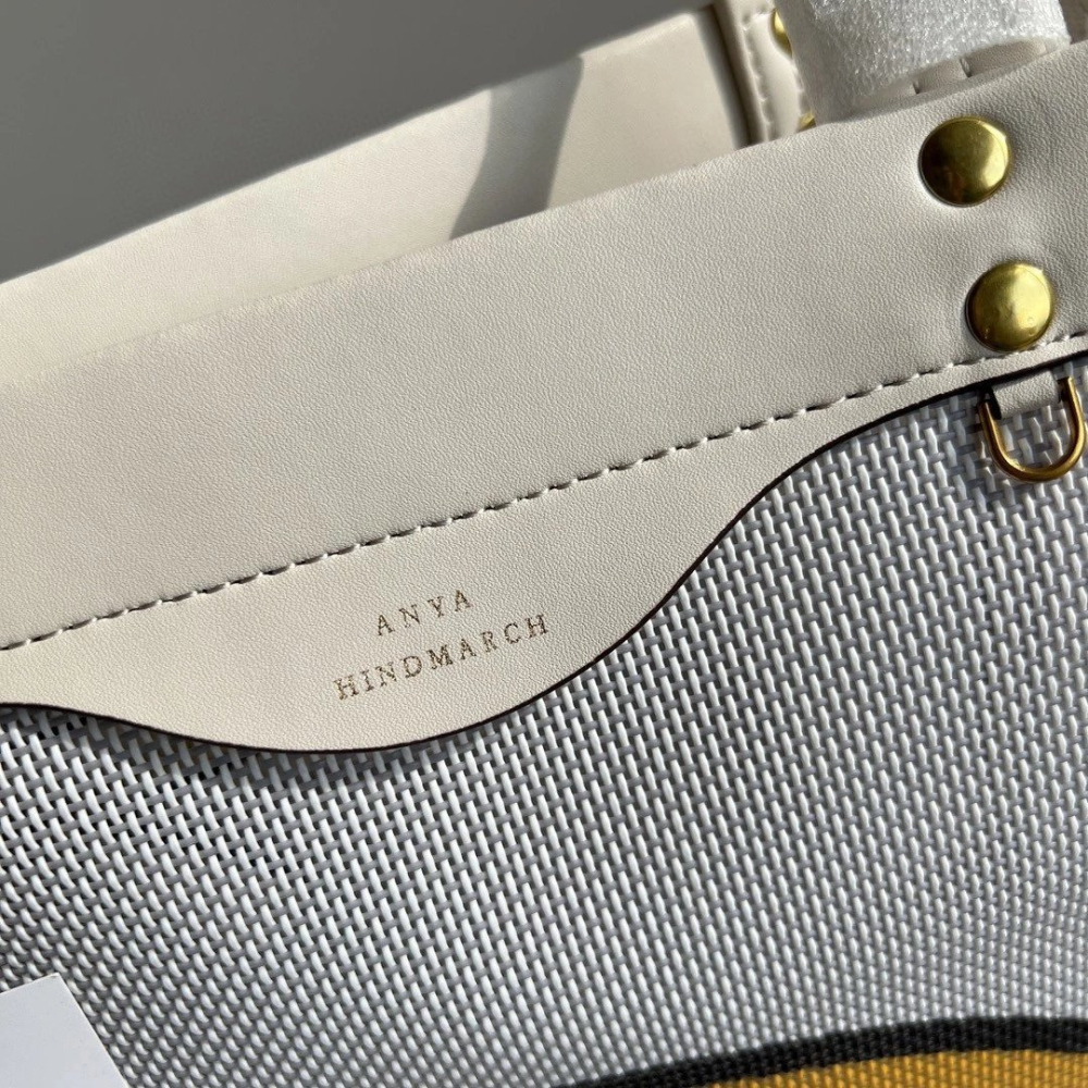 Anya安雅包包 網格編織笑臉包 女生包包 大容量購物袋 托特包 手提袋 皮質包包 真皮女包 沙灘包 時尚通勤包 休閒包-細節圖9