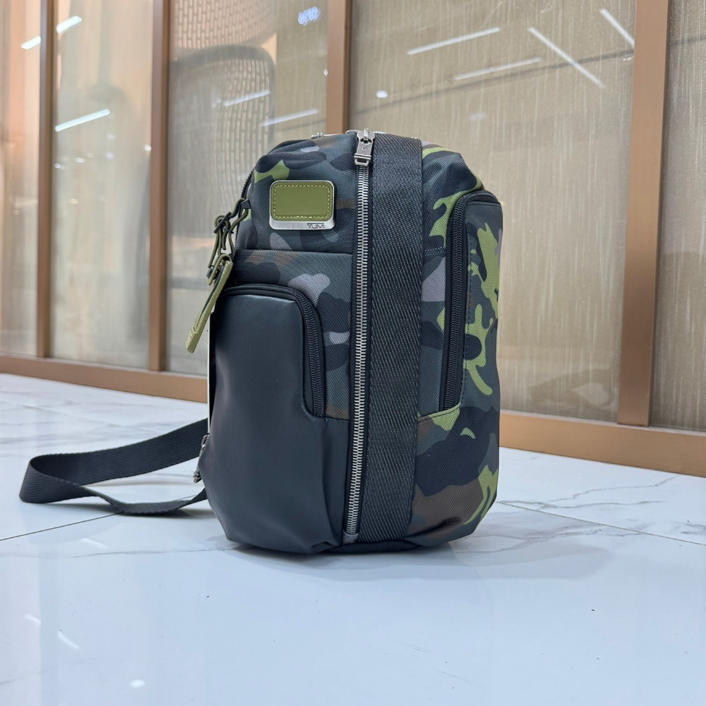 TUMI途明包包 232393男士胸包 時尚休閒包 通勤百搭男包 彈道尼龍拼牛皮背包 大容量側背包 斜背包 旅行包 腰包-規格圖11