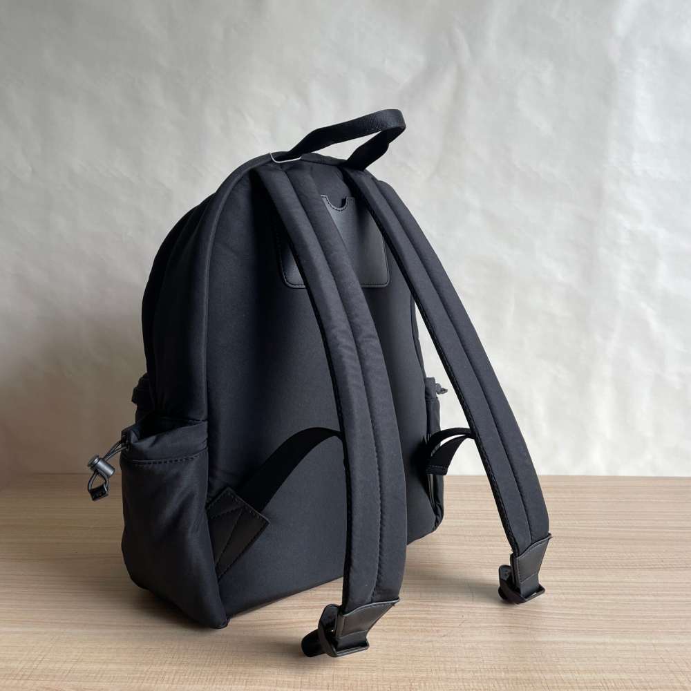 Ami雙肩包 男女通用雙肩後背包 防潑水黑色尼龍背包 簡約大方休閒包 運動包 旅行包 大容量手提袋 側背包 學生書包-細節圖7