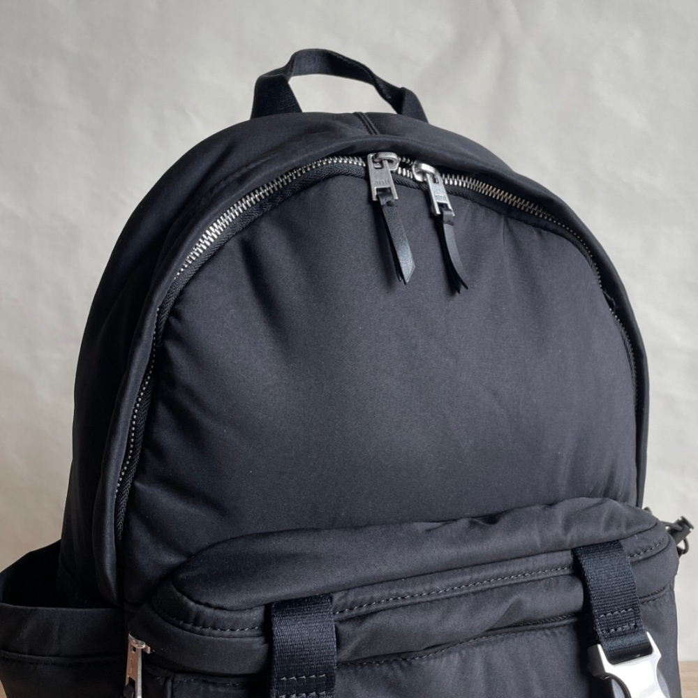 Ami雙肩包 男女通用雙肩後背包 防潑水黑色尼龍背包 簡約大方休閒包 運動包 旅行包 大容量手提袋 側背包 學生書包-細節圖8