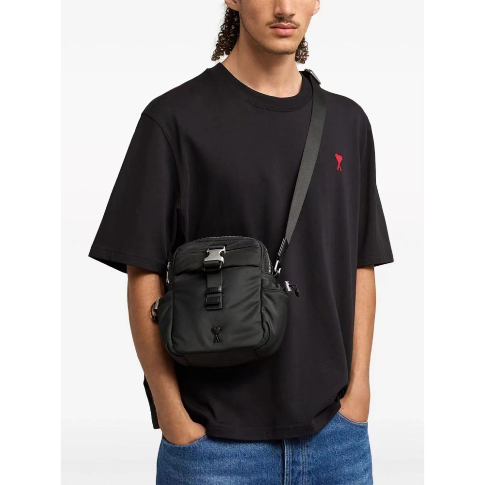 ami包包 多功能斜背包 男女通用背包 小背包 旅行包 手機袋 相機包 胸包 運動包 時尚通勤男包 防潑水尼龍腰包-細節圖2