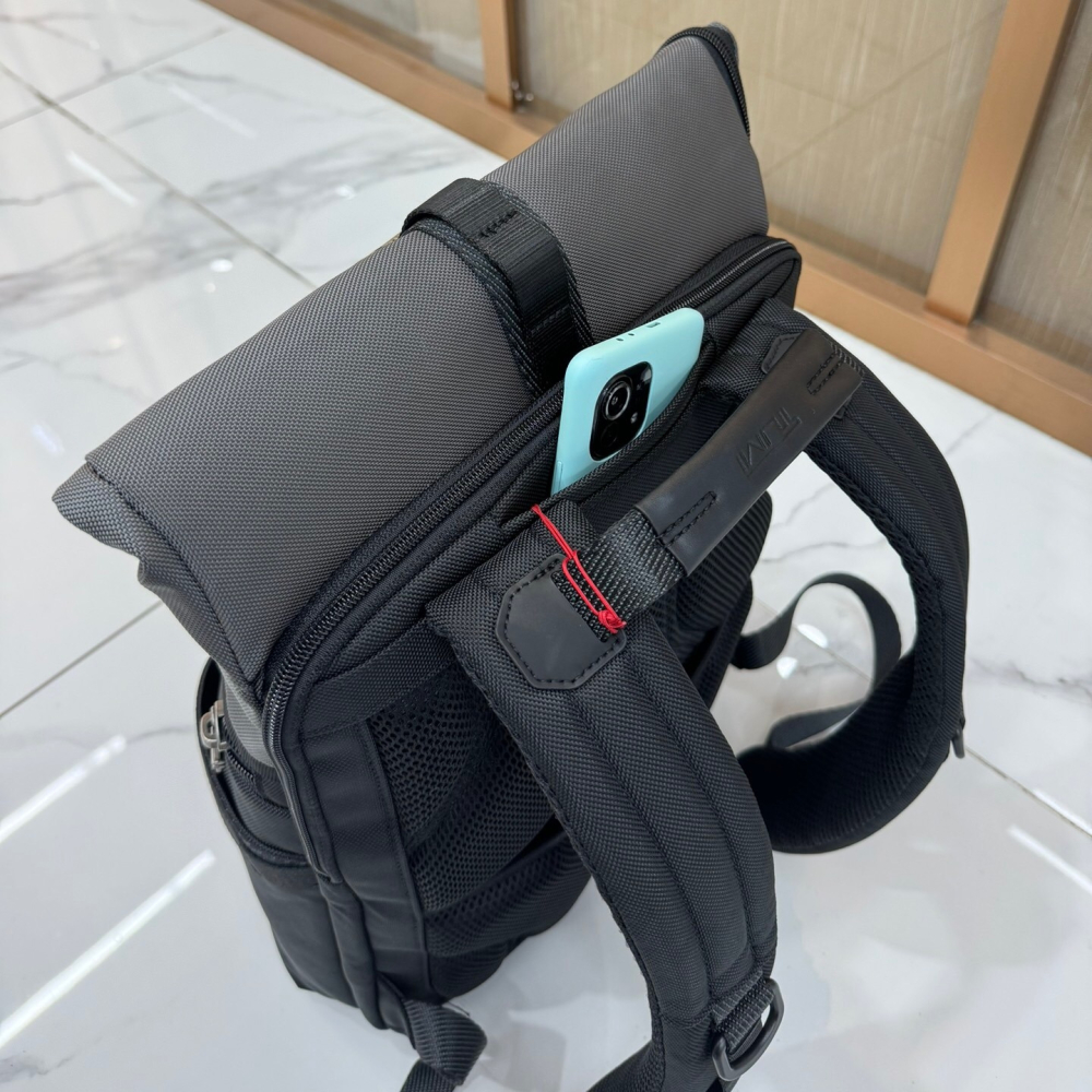 TUMI雙肩包 途明背包 ALPHA BRAVO系列232759D卷頂休閒包 尼龍拼牛皮時尚商務背包 多隔層多功能後背包-細節圖4