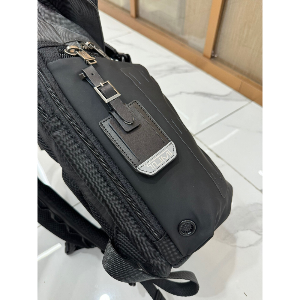 TUMI雙肩包 途明背包 ALPHA BRAVO系列232759D卷頂休閒包 尼龍拼牛皮時尚商務背包 多隔層多功能後背包-細節圖6