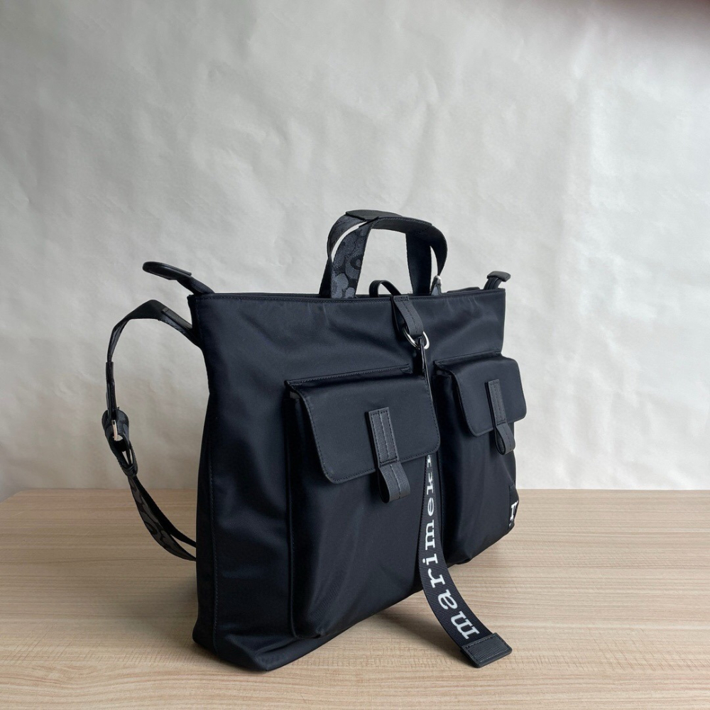 Marimekko包包 多功能單肩包 男生包包 大容量郵差包 黑色尼龍休閒包 通勤百搭男包 側背電腦包 斜背包 手提袋-細節圖4