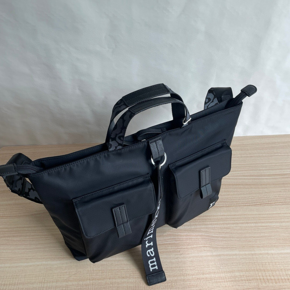 Marimekko包包 多功能單肩包 男生包包 大容量郵差包 黑色尼龍休閒包 通勤百搭男包 側背電腦包 斜背包 手提袋-細節圖6