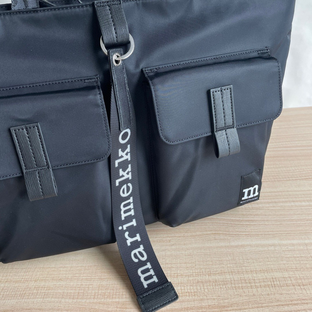 Marimekko包包 多功能單肩包 男生包包 大容量郵差包 黑色尼龍休閒包 通勤百搭男包 側背電腦包 斜背包 手提袋-細節圖7