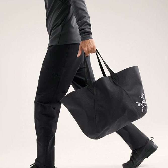 ARC＇TERYX始祖鳥包包 男女通用托特包 黑色防潑水耐磨面料手提袋 大方包 購物袋 旅行包 時尚通勤女包 女生單肩包-細節圖4
