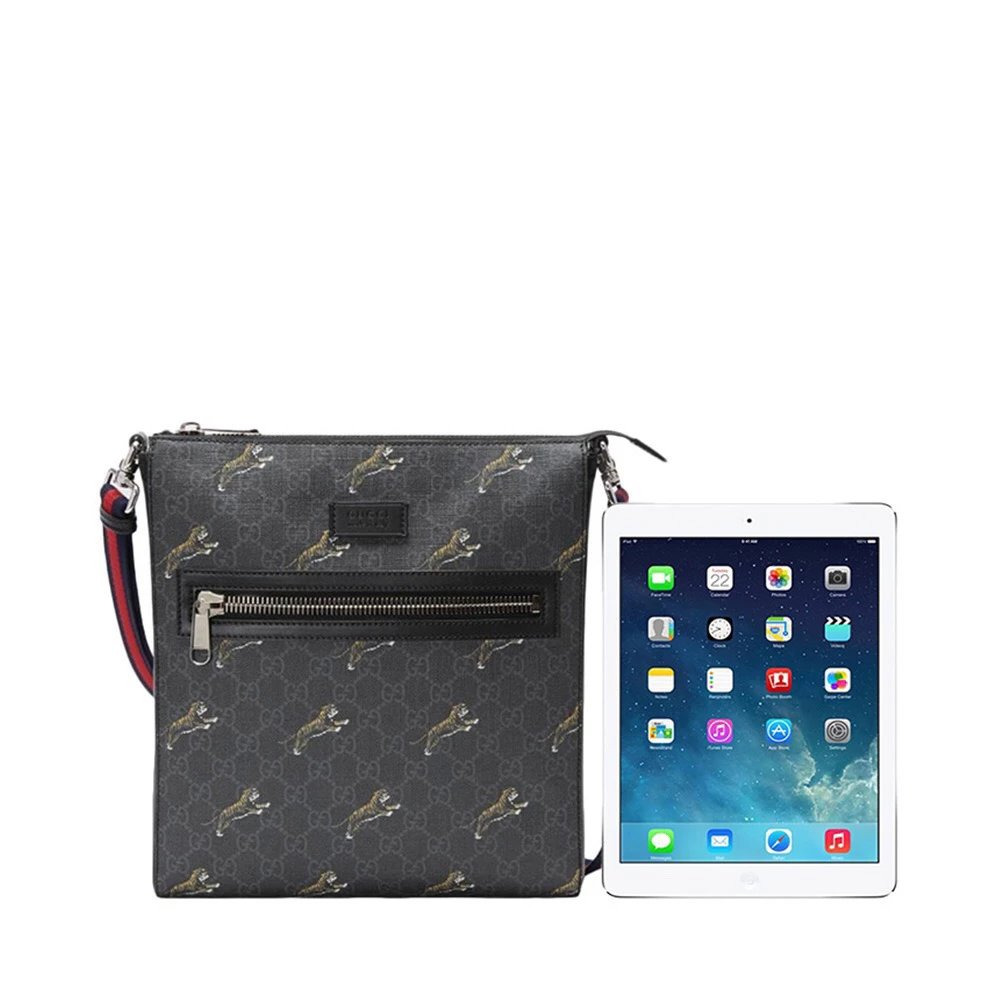 Gucci古馳包包 男生斜背包 經典印花彩帶老虎斜背包 單肩包 側背包 商務通勤休閒包 運動包 旅行包 小背包-細節圖6