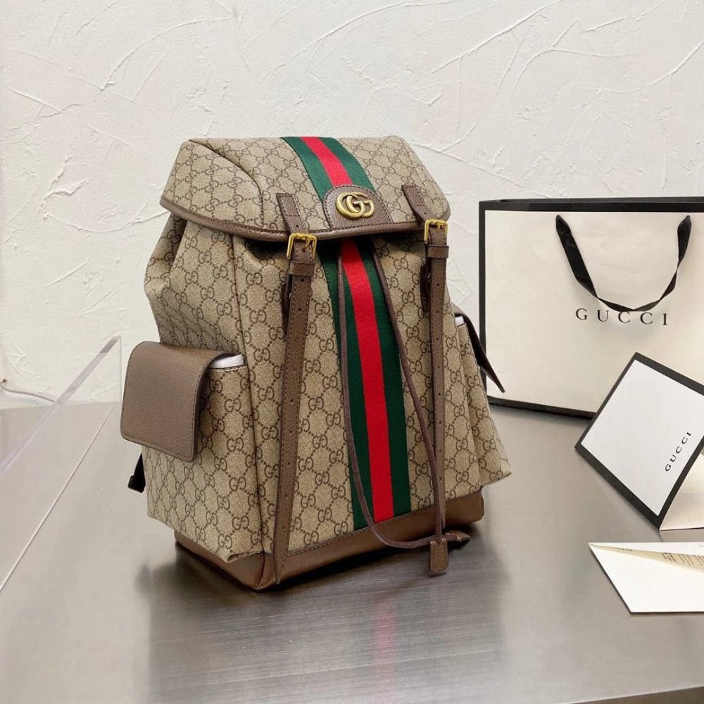 Gucci古馳雙肩包 男生包包 Ophidia系列中號雙肩包 大容量旅行包 經典老花拼牛皮電腦包 運動休閒包 商務通勤旅-規格圖11