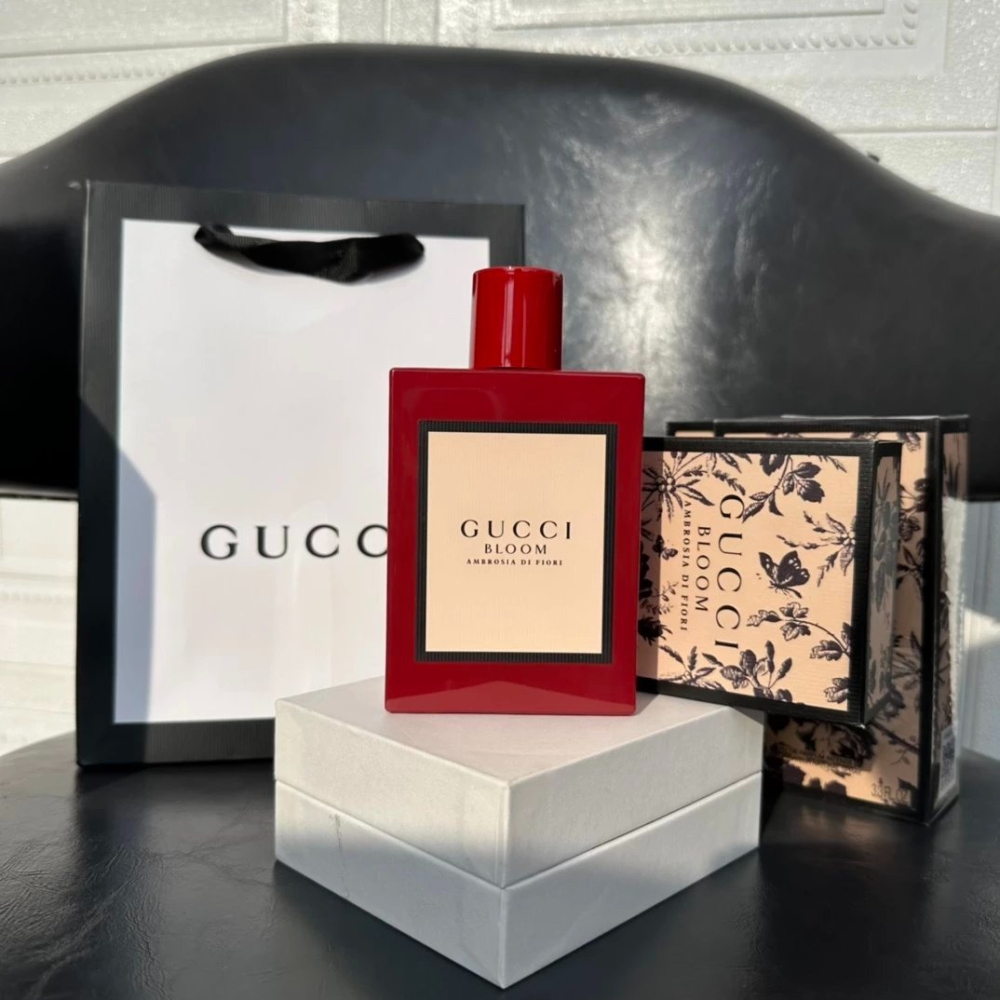 GUCCI古馳香水BLOOM花悅馥意女士香水100ML 紅瓶繁花香水茉莉金銀花香精