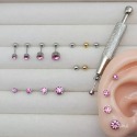 【麗晶飾品】316L醫療鋼/轉珠耳環/3mm4mm包鑽/施華洛世奇水晶單鑽鈦鋼耳環/0.8mm細針鋼針鎖珠耳環/單支價-規格圖1