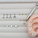 【麗晶飾品】316L醫療鋼/轉珠耳環/5mm6mm包鑽/施華洛世奇水晶鈦鋼耳環/0.8mm細針鋼針鎖珠耳環/單支價-規格圖1