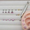 【麗晶飾品】316L醫療鋼/轉珠耳環/5mm6mm包鑽/施華洛世奇水晶鈦鋼耳環/0.8mm細針鋼針鎖珠耳環/單支價-規格圖1