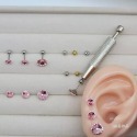【麗晶飾品】316L醫療鋼/轉珠耳環/5mm6mm8mm衛星石/施華洛世奇水晶鈦鋼耳環/0.8mm細針鋼針耳環/單支價-規格圖1