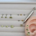 【麗晶飾品】316L醫療鋼/轉珠耳環/5mm6mm8mm衛星石/施華洛世奇水晶鈦鋼耳環/0.8mm細針鋼針耳環/單支價-規格圖1