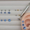 【麗晶飾品】316L醫療鋼/轉珠耳環/5mm6mm8mm衛星石/施華洛世奇水晶鈦鋼耳環/0.8mm細針鋼針耳環/單支價-規格圖1