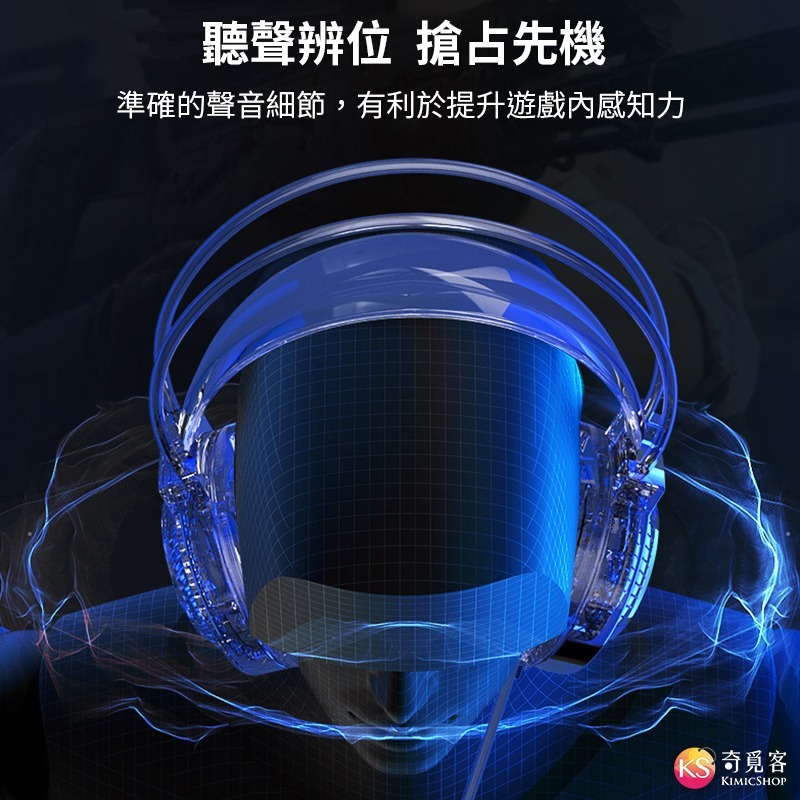 PSH-400 RGB 電競耳機 吃雞 聽聲辨位 頭戴式 耳機 麥克風 耳罩式 耳麥 耳機麥克風-細節圖7