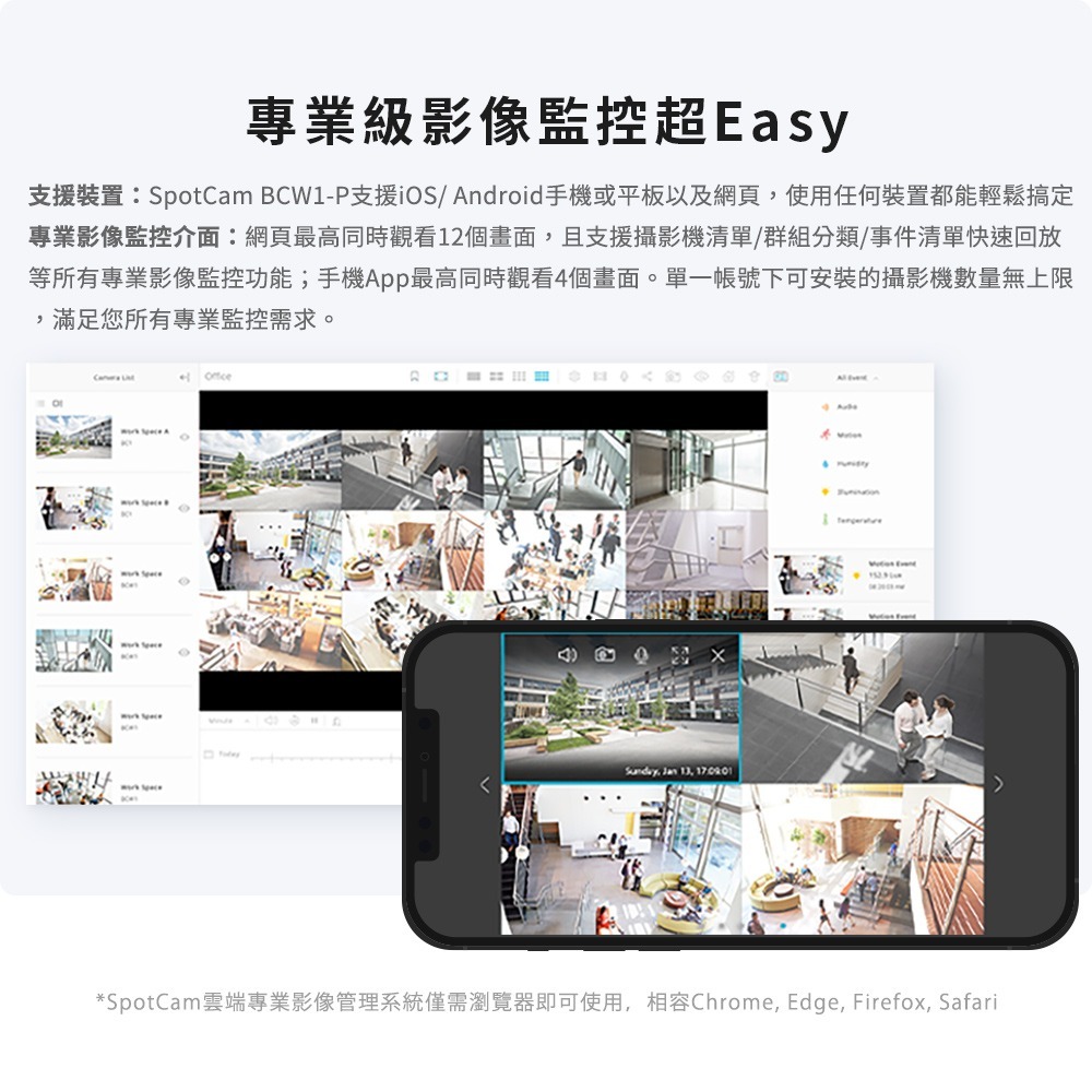 SpotCam BCW1-P PoE款 全彩高清夜視防水監視器 戶外監控攝影機 2K 聚光燈 網路攝影機 台灣製-細節圖8