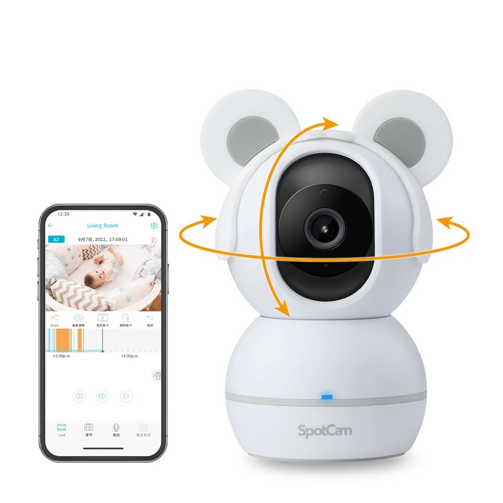 SpotCam BabyCam +一年期照護組 寶寶攝影機 口鼻偵測 哭聲偵測 搖籃曲 危險區域 寶寶日記 嬰兒監視器-細節圖3