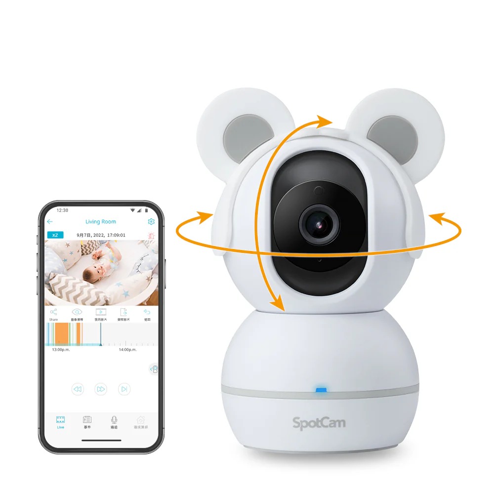 SpotCam BabyCam 寶寶攝影機可旋轉 1080P 自動追蹤 AI智慧 iFi 網路攝影機 育兒 口鼻偵測-細節圖3