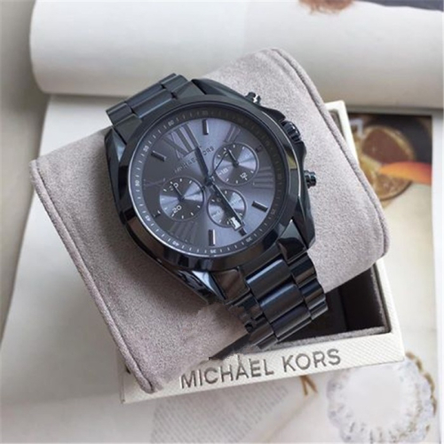 Michael Kors手錶 休閒男錶 MK手錶 炫彩藍鋼鏈大錶盤三眼計時手錶 日曆石英錶 商務休閒男士腕錶MK6248