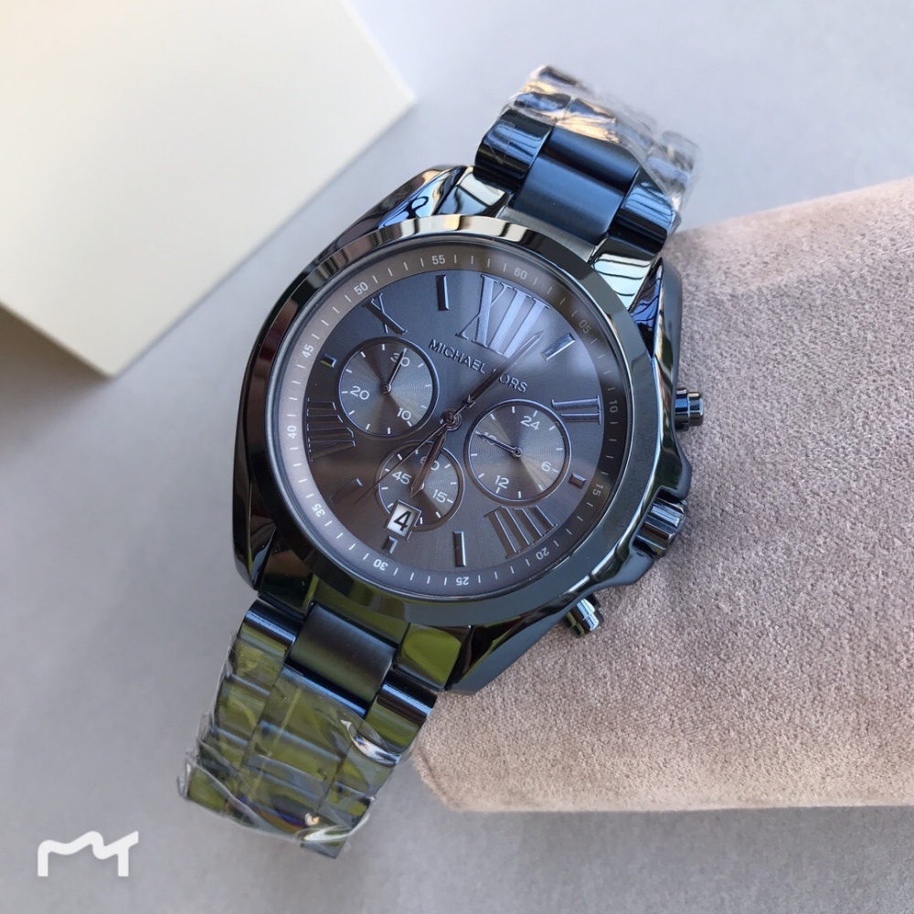 Michael Kors手錶 休閒男錶 MK手錶 炫彩藍鋼鏈大錶盤三眼計時手錶 日曆石英錶 商務休閒男士腕錶MK6248-細節圖2