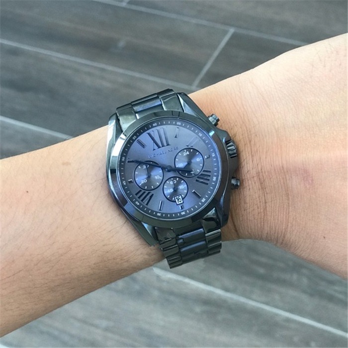 Michael Kors手錶 休閒男錶 MK手錶 炫彩藍鋼鏈大錶盤三眼計時手錶 日曆石英錶 商務休閒男士腕錶MK6248-細節圖4