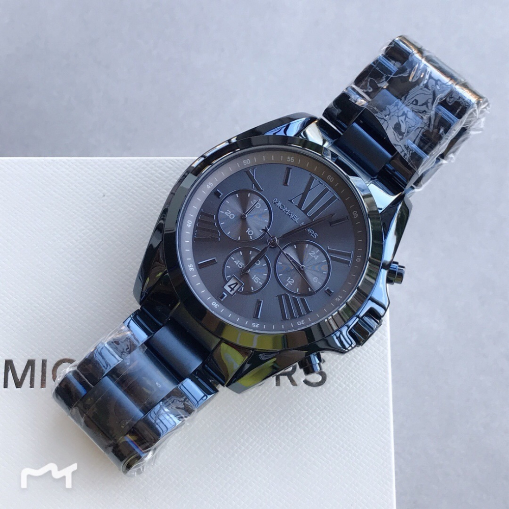 Michael Kors手錶 休閒男錶 MK手錶 炫彩藍鋼鏈大錶盤三眼計時手錶 日曆石英錶 商務休閒男士腕錶MK6248-細節圖7