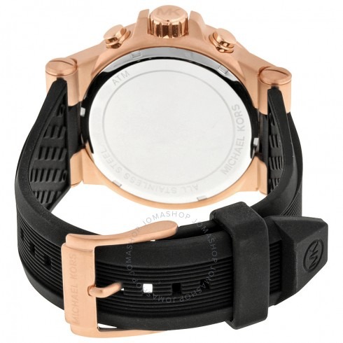 Michael Kors手錶 MK手錶男 休閒男錶 MK8184 MK8445 玫瑰金橡膠錶帶大錶盤時尚潮流休閒石英錶-細節圖11