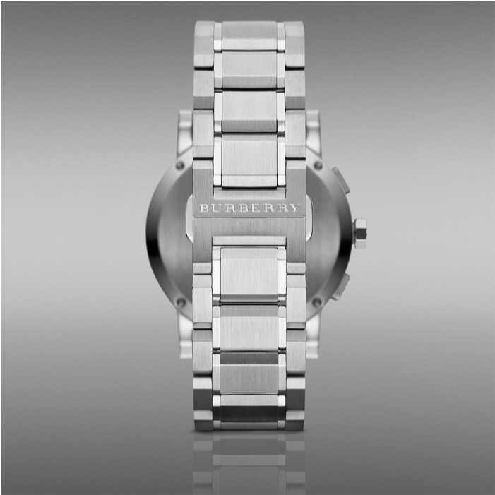 戰馬手錶 男士手錶 BURBERRY手錶 三眼計時日曆石英錶 商務休閒男錶 銀色藍面鋼鏈腕錶 防水手錶BU9363-細節圖7