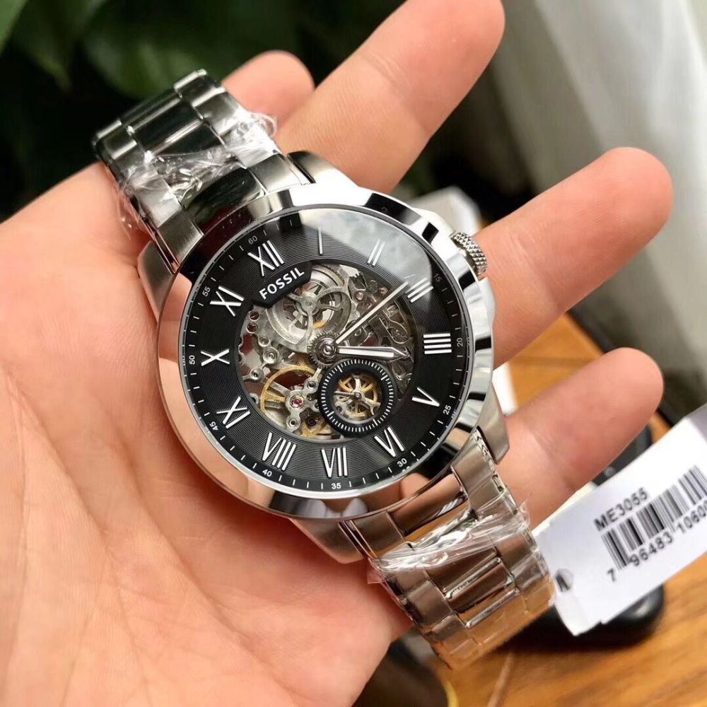 Fossil手錶 富思手錶男 商務休閒男錶 miyota機械錶 時尚潮流不鏽鋼鏈鏤空商務休閒男士腕錶ME3055-細節圖2