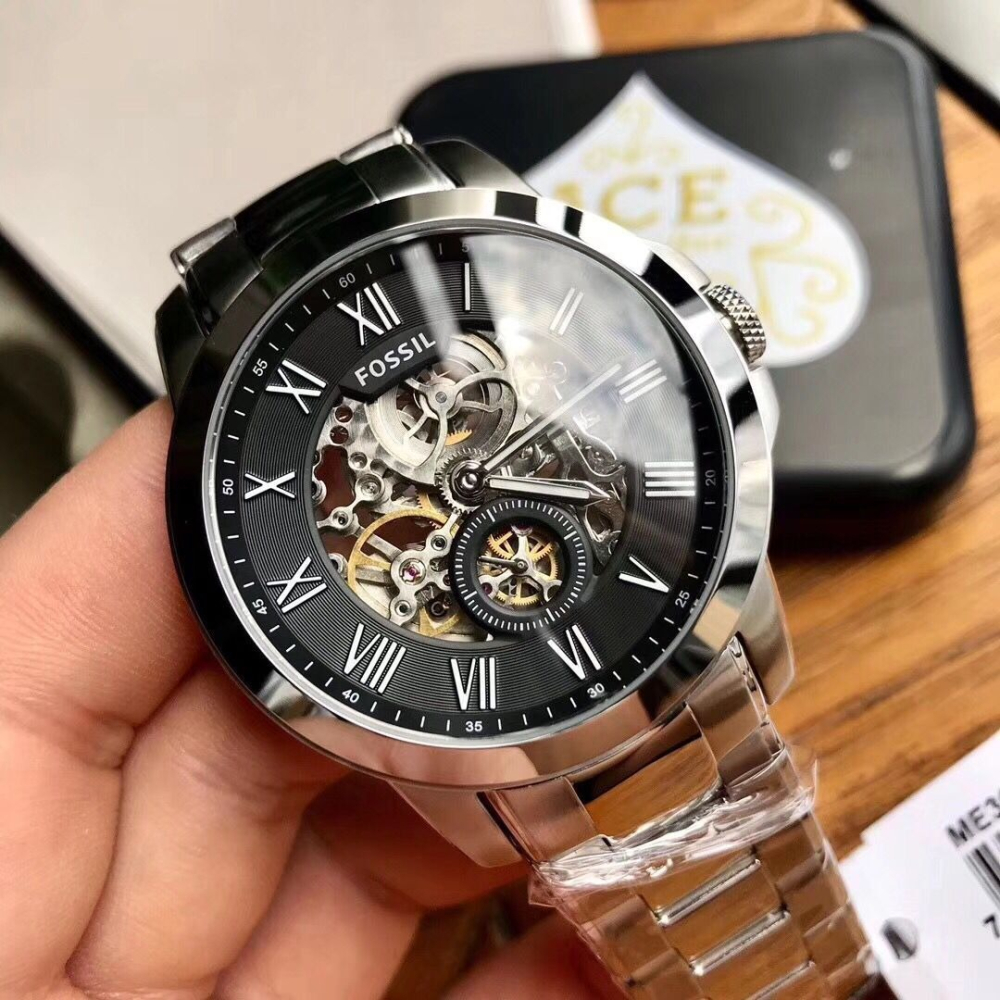 Fossil手錶 富思手錶男 商務休閒男錶 miyota機械錶 時尚潮流不鏽鋼鏈鏤空商務休閒男士腕錶ME3055-細節圖4