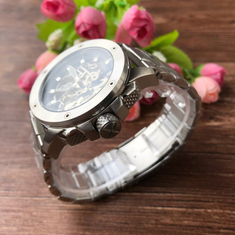 富思手錶男 Fossil手錶 大錶盤鏤空自動機械錶 商務休閒男錶 大直徑機械手錶 時尚潮流透底男士腕錶ME3081-細節圖7