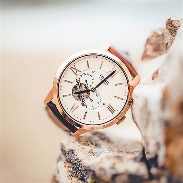 富思手錶 Fossil手錶 大直徑鏤空機械錶 防水男士自動機械錶 商務休閒真皮帶男錶ME3105 棕色皮帶錶 時尚腕錶-細節圖6