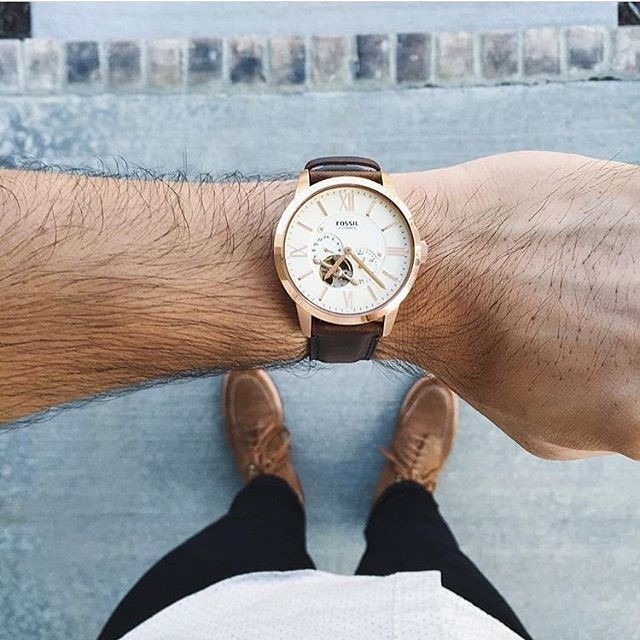 富思手錶 Fossil手錶 大直徑鏤空機械錶 防水男士自動機械錶 商務休閒真皮帶男錶ME3105 棕色皮帶錶 時尚腕錶-細節圖10