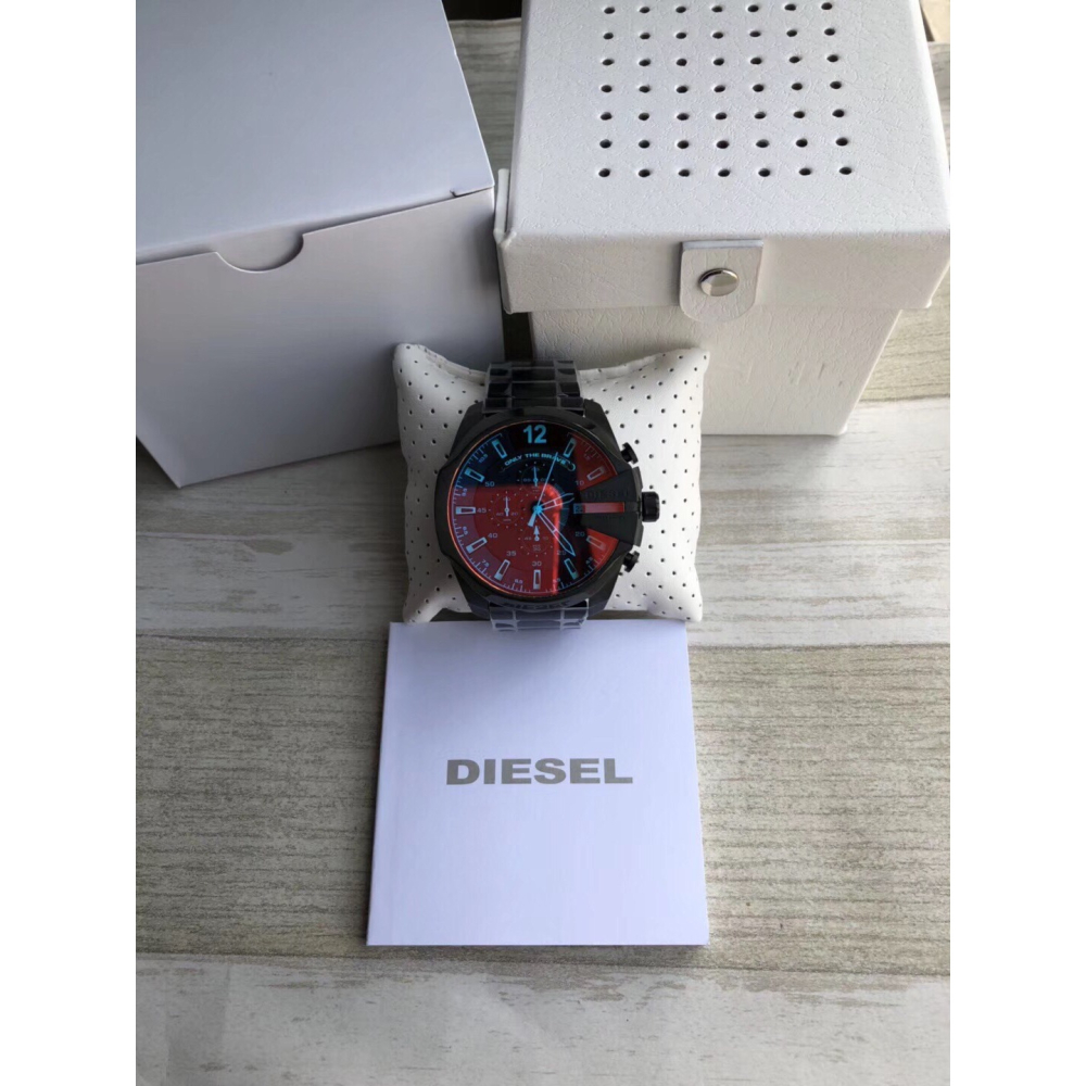 Diesel手錶男 迪賽手錶 CHIEF軍官系列 偏光三眼計時碼錶 極光夢魘 大錶盤石英男錶DZ4318 大直徑手錶男-細節圖3